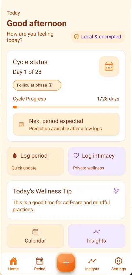 Home screen