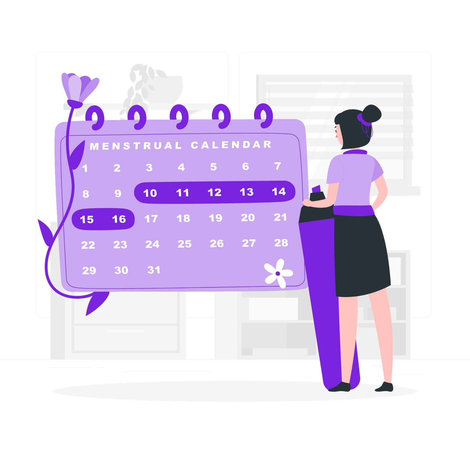 Menstrual calendar illustration